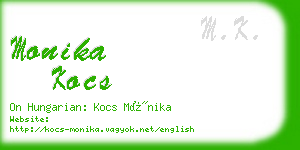 monika kocs business card